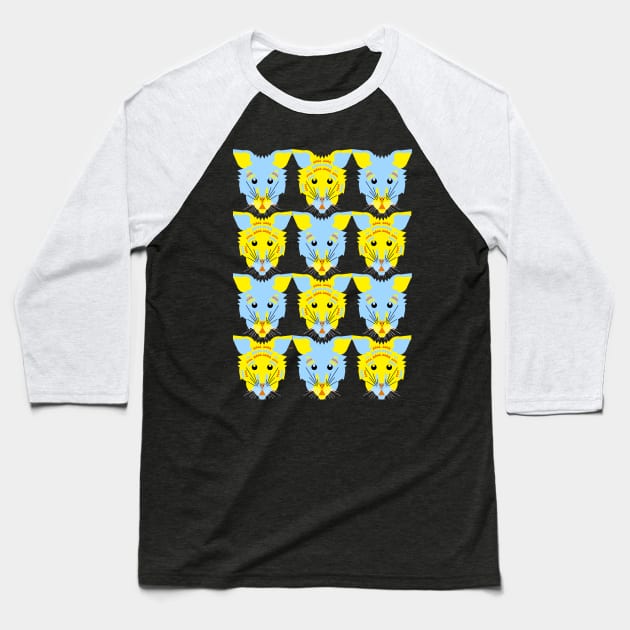 Litter of Kittens, Pale Blue Baseball T-Shirt by AnimalMagic